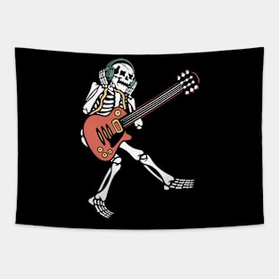 Music and skull, Musica, Music and skeleton Tapestry