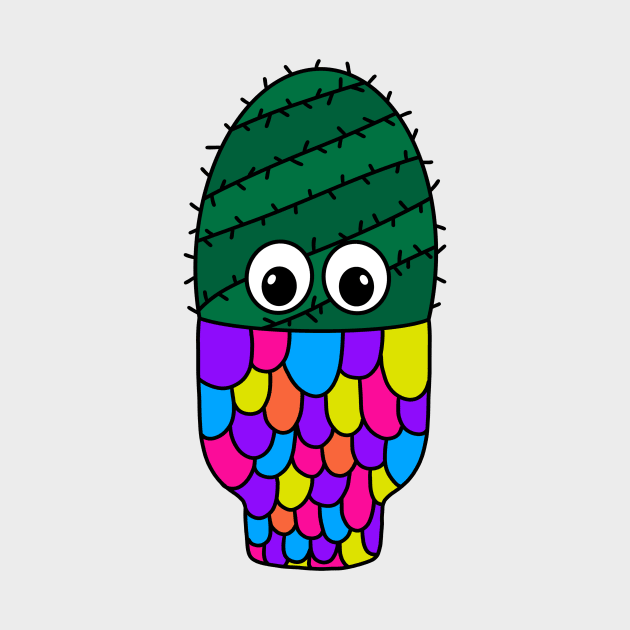 Cute Cactus Design #356: Spiral Cactus In Colorful Pot by DreamCactus