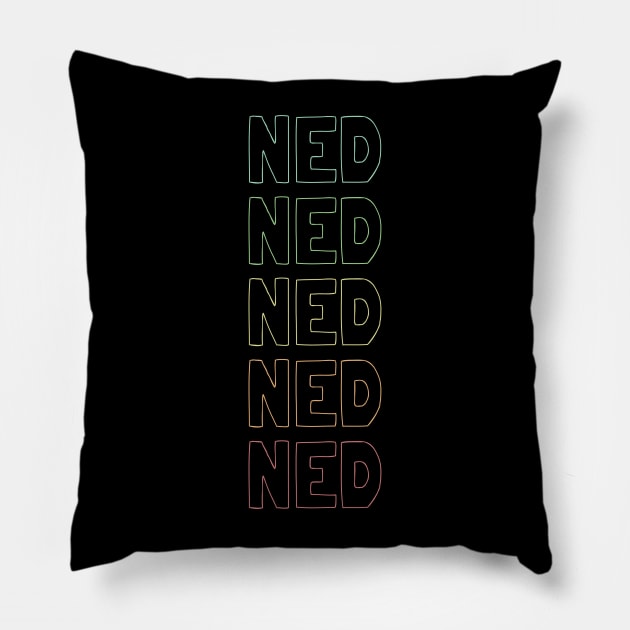Ned Name Pattern Pillow by Insert Name Here