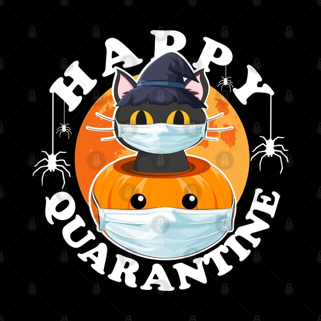 Happy Quarantine, Cat Pumpkin Face Mask Halloween Costume by Kawaii_Tees