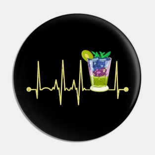 Funny Cocktail Glass Heartbeat Happy Cocktail Hour Pin