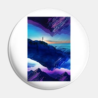 Purple Japan Abstract Landscape Pin