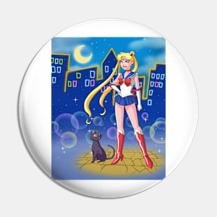 Sailor Moon in BTAS style w/bg Pin