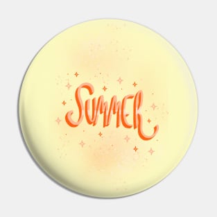 Summertime hand lettering design in orange Pin