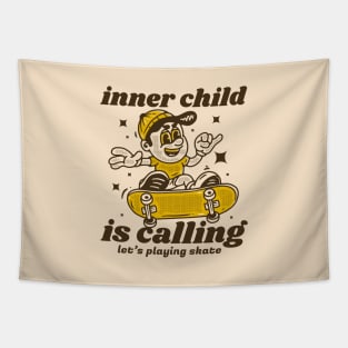 inner child is calling for skateboarding Tapestry