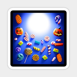 halloween candy under light moon Magnet