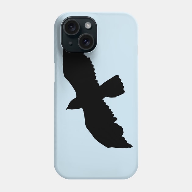 Red Tailed Hawk Silhouette Black Graphic Phone Case by NaturalDesign