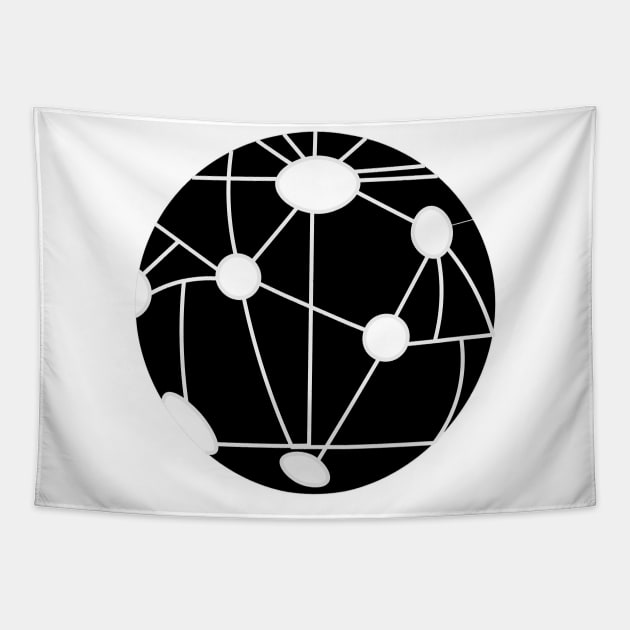 The Map (Black Version) Tapestry by RickdelaTorre