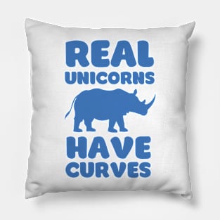 Real Unicorns Have Curves - Rhino Nature Humor Pillow