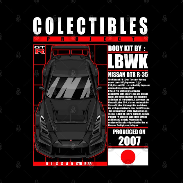 JDM LIBERTYWALK NISSAN GTR R-35 BLACK by HFP_ARTWORK