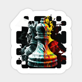 Chess digital art colours Magnet