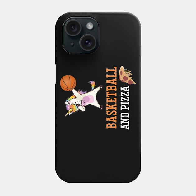 BasketBall and Pizza Dabbing Unicorn Phone Case by madani04