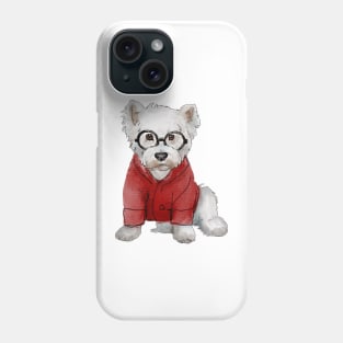 Hipster  Westie Red Sweater Phone Case