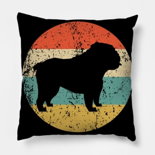 English Bulldog Retro Vintage Pillow