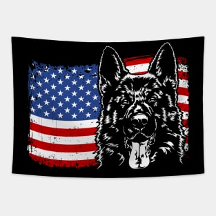 German Shepherd Mom Dad American Flag patriotic dog Tapestry