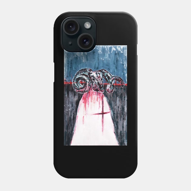 Creepy Deer Skull Monster Demon Painting Phone Case by saradaboru