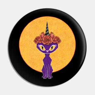 Purple Gothic Caticorn Pin