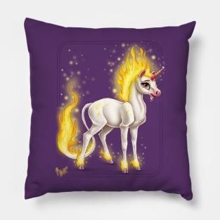 Little Baby Fire Unicorn Pillow