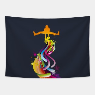 jump motion color Tapestry