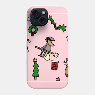 pink christmas befana xmas witch Phone Case