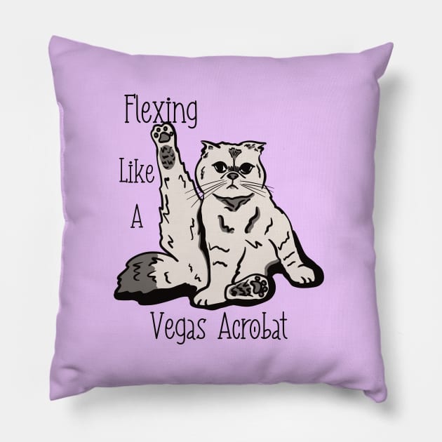 Karma Cat Vegas Acrobat Pillow by Midnight Pixels