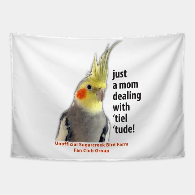 Cockatiel 1 - black type Tapestry by Just Winging It Designs