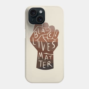 black lives matter | black power fist (multiple shades of black/skintones on black background) Phone Case