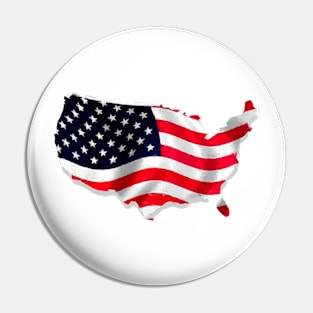 American Flag Map Pin