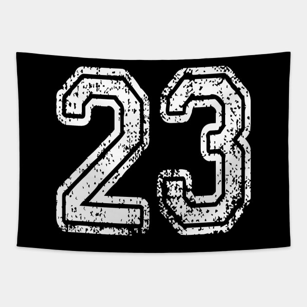 Number 23 Grungy in white Tapestry by Sterling