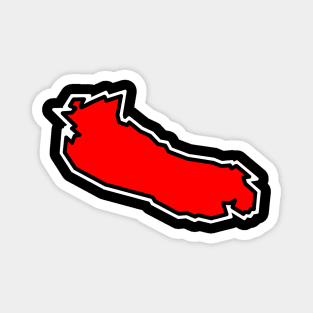 Gabriola Island in a Spicy Red Colour - Simple Silhouette - Gabriola Island Magnet