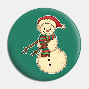 Cute Flossing Snowman Cartoon Pin