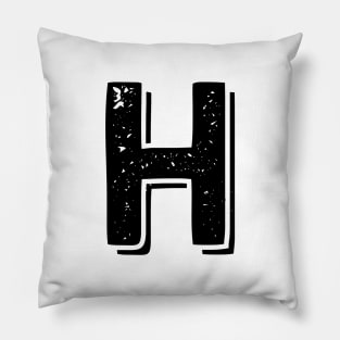 Capital Letter H Name Initial Monogram Pillow