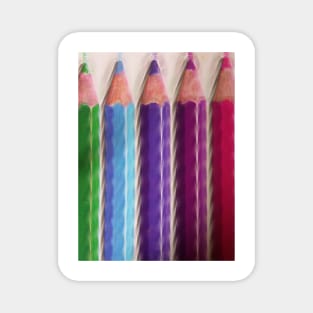 5 new brightly coloured  colouring crayons Magnet