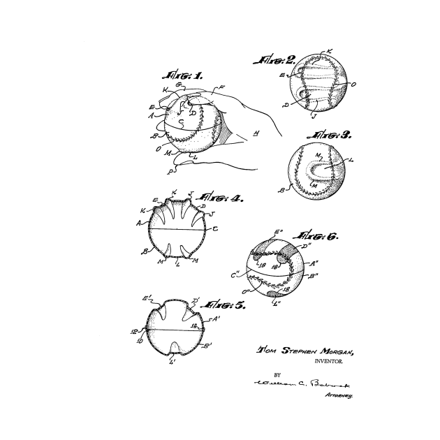 Baseball Training Device Vintage Patent Hand Drawing by TheYoungDesigns