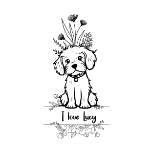 I Love Lucy Floral Design T-Shirt