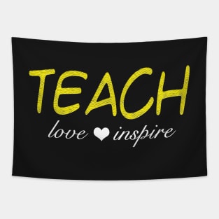 Teach Love Inspire Leopard Tapestry