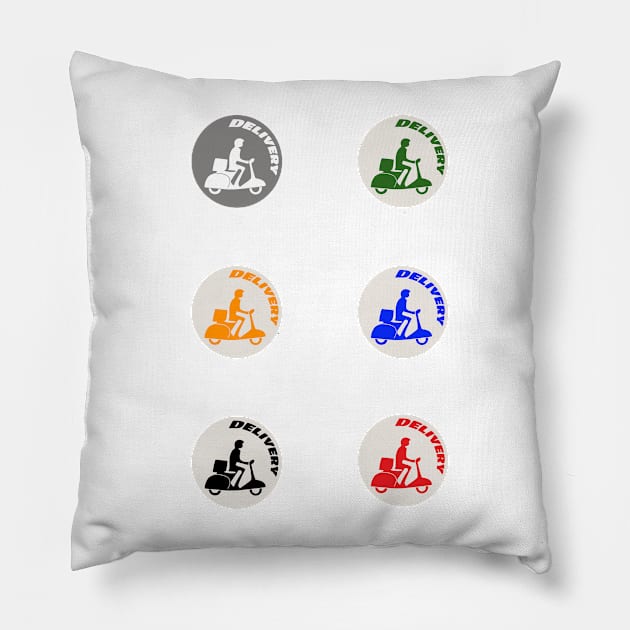 Delivery Silhouette Pillow by DiegoCarvalho