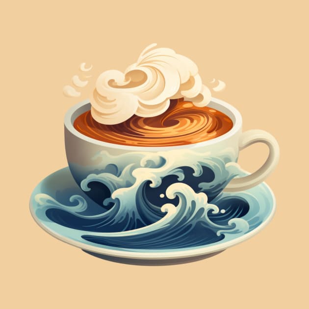 Coffee cup with ocean waves by bigmomentsdesign