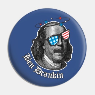 Patriotic Independence Day Ben Drankin Lit Pin