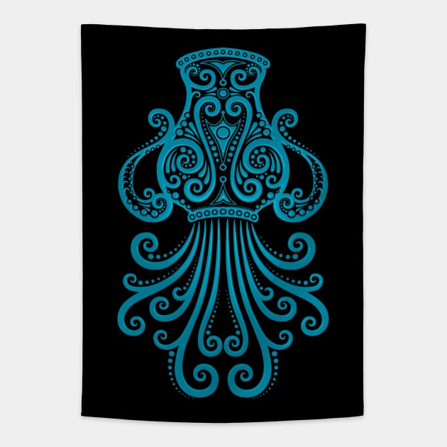 Blue Aquarius Zodiac Sign Tapestry by jeffbartels