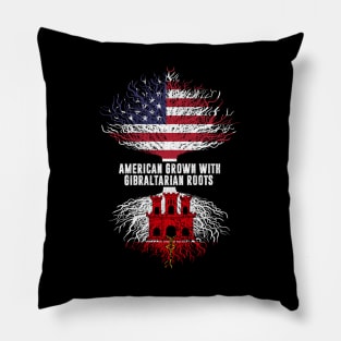 American Grown with Gibraltarian Roots USA Flag Pillow