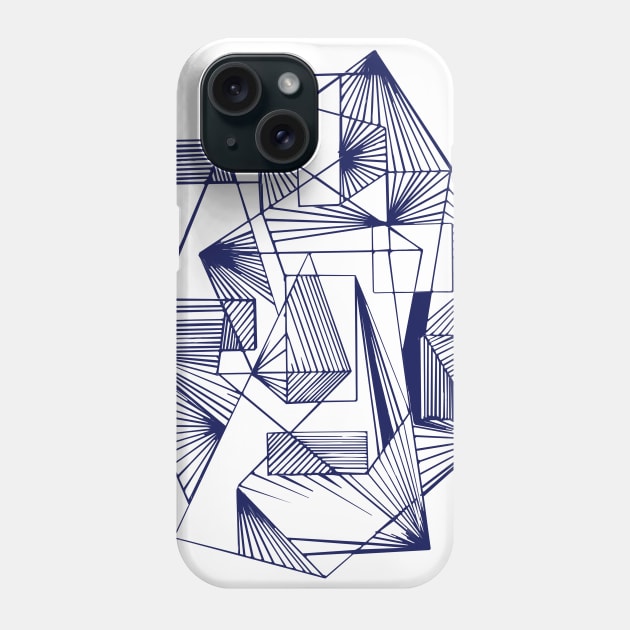 Blue Geometric abstract modern Phone Case by carolsalazar