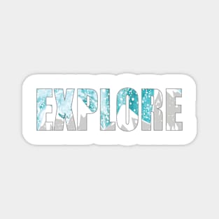 Explore- Mountains and galaxy sky- Gifts- Laptop Sticker- Cute Nature Magnet