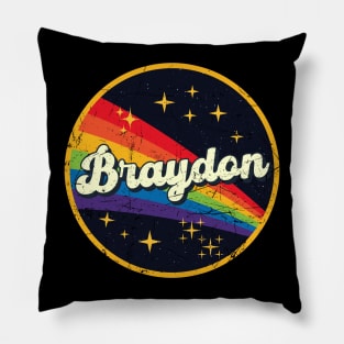 Braydon // Rainbow In Space Vintage Grunge-Style Pillow