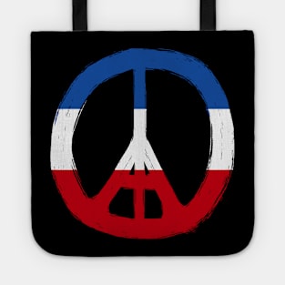 Paris Peace Pray for Paris France French Flag Eiffel Tower Tote