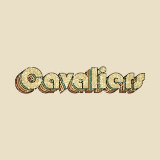 Cavaliers // Vintage Rainbow Typography Style // 70s T-Shirt