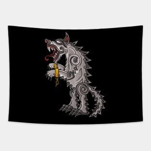 Ruler of the Nordic Seas: Viking Fenrir Monster Wolf Design Tapestry
