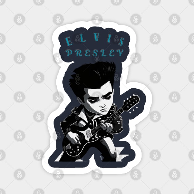 Cartoon Elvis Presley Magnet by Katab_Marbun