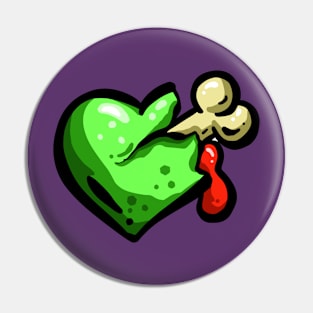 Zombie Love Heart Bones n Blood Pin