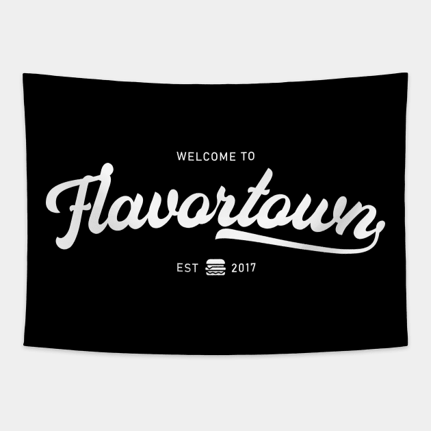 Welcome to Flavortown - A Fiery Fieri Tee Tapestry by stickerfule